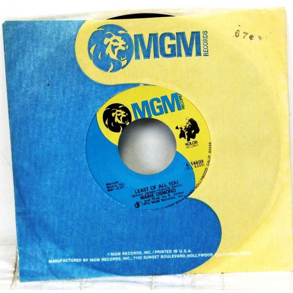 VTG 1973 Marie Osmond Paper Roses/Least of All You MGM Records Vinyl Single LP - Picture 1 of 3